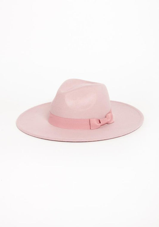 WIDE BRIM RIBBON FEDROA HAT