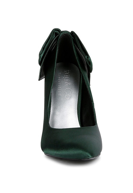 HORNET Green Satin Stiletto Pump Sandals